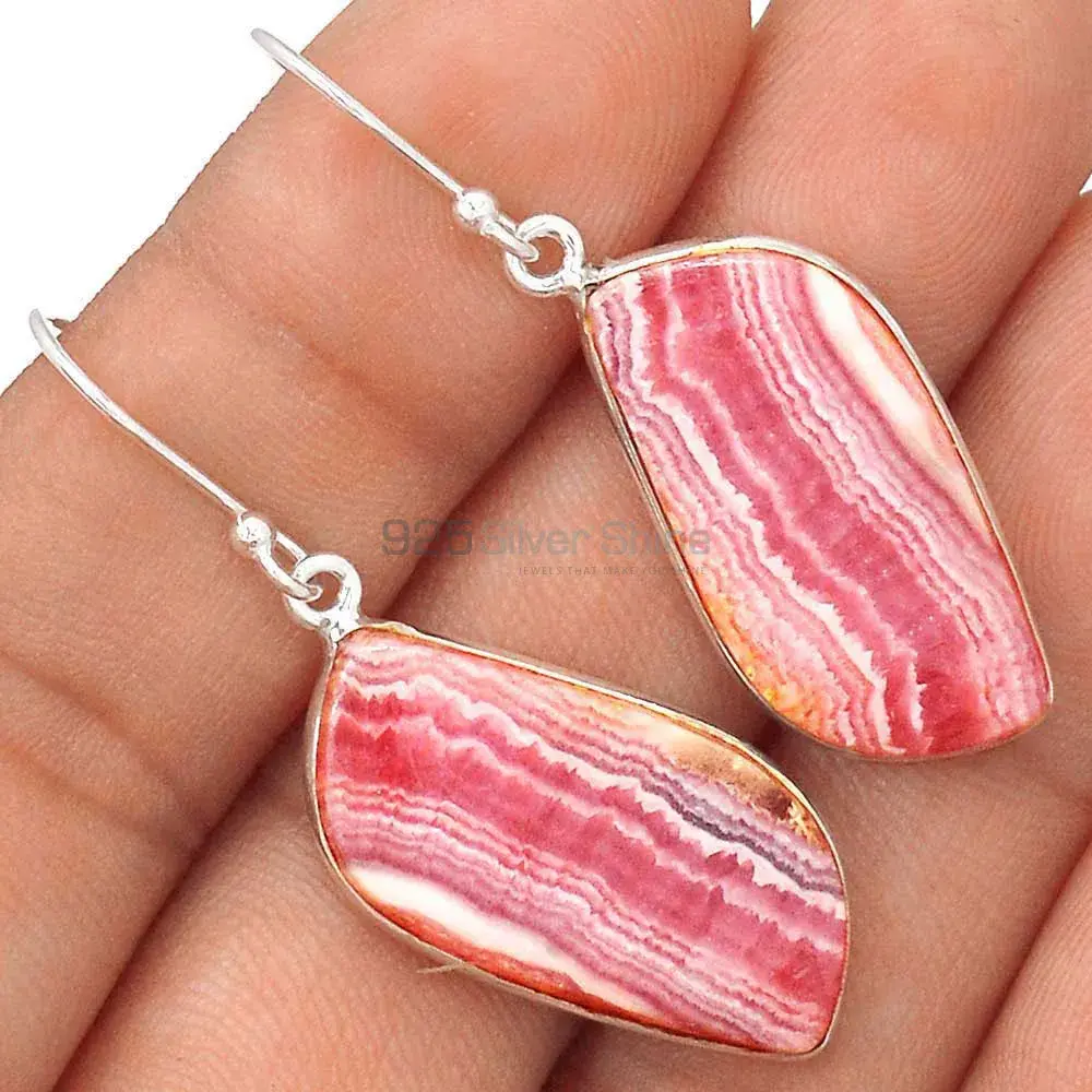 Natural Rhodochrosite Gemstone Earrings In 925 Sterling Silver 925SE2815_0