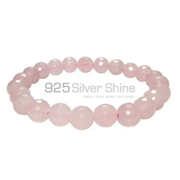 Natural Rose Quartz Faceted Beads Yoga Bracelets 925BB345