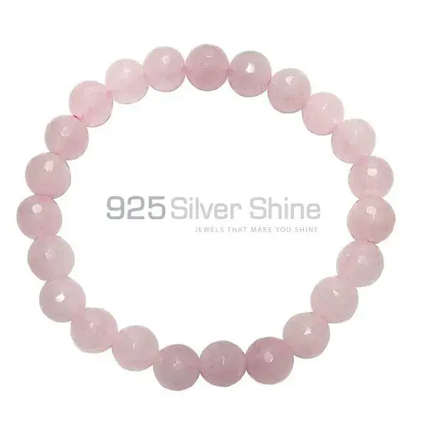 Natural Rose Quartz Faceted Beads Yoga Bracelets 925BB345_0