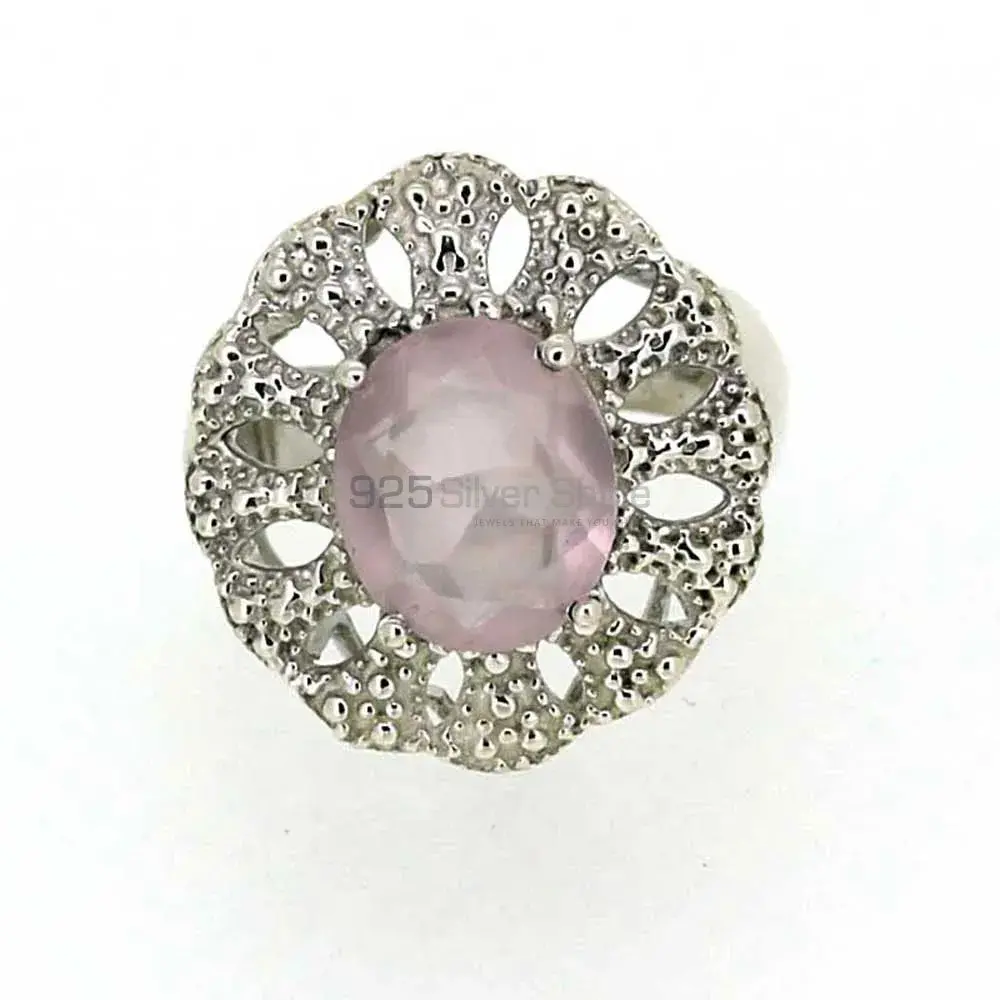 Natural Rose Quartz Gemstone Ring In 925 Sterling Silver 925SR018-1_0