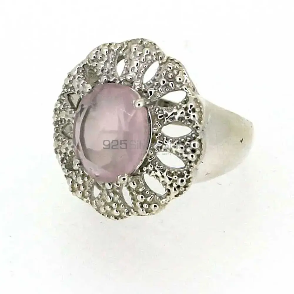 Natural Rose Quartz Gemstone Ring In 925 Sterling Silver 925SR018-1_1