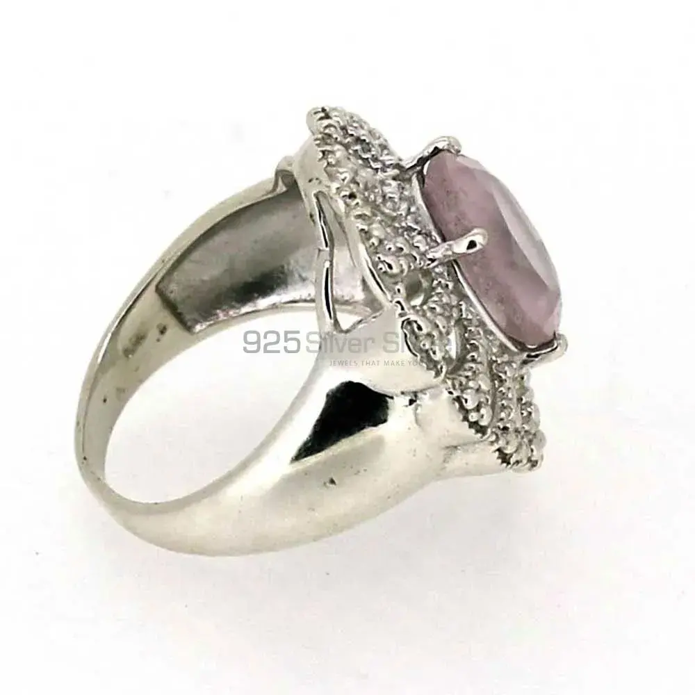 Natural Rose Quartz Gemstone Ring In 925 Sterling Silver 925SR018-1_1