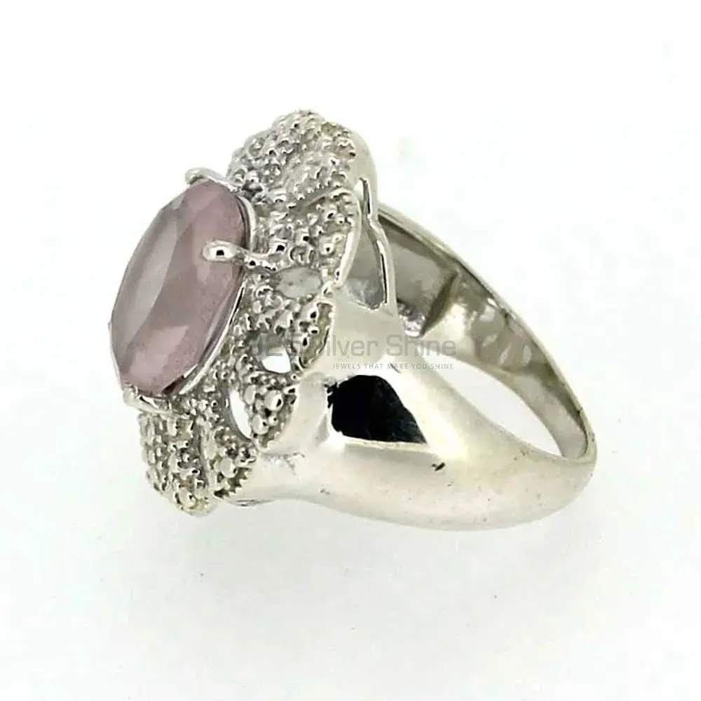 Natural Rose Quartz Gemstone Ring In 925 Sterling Silver 925SR018-1_2