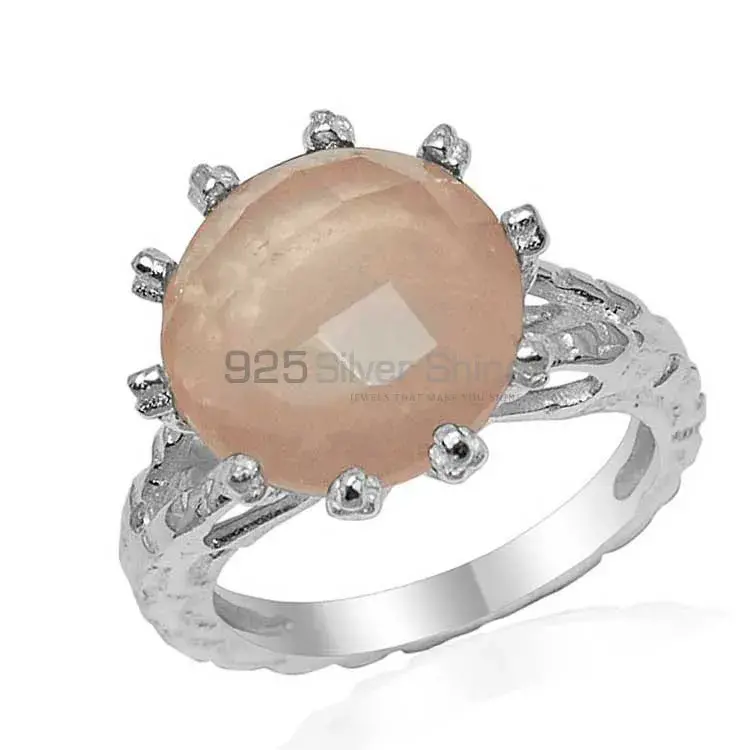 Natural Rose Quartz Gemstone Rings In 925 Sterling Silver Jewelry 925SR1636_1