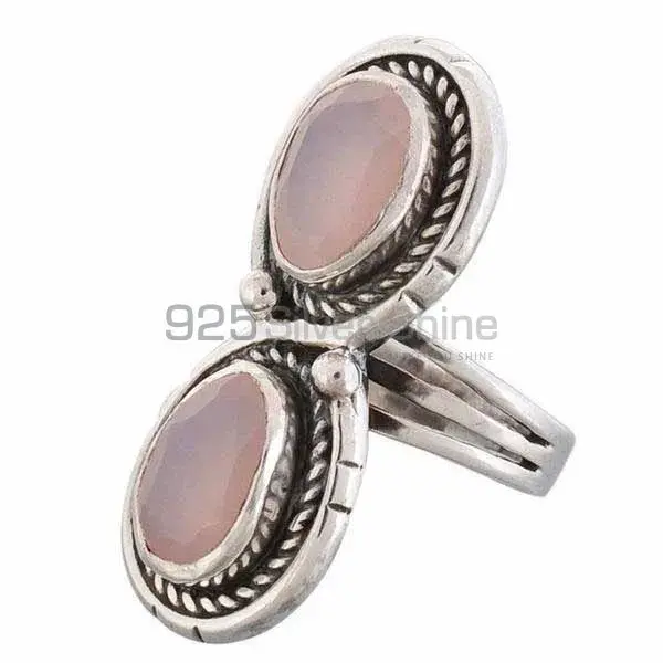 Natural Rose Quartz Gemstone Rings In Solid 925 Silver 925SR3674_1