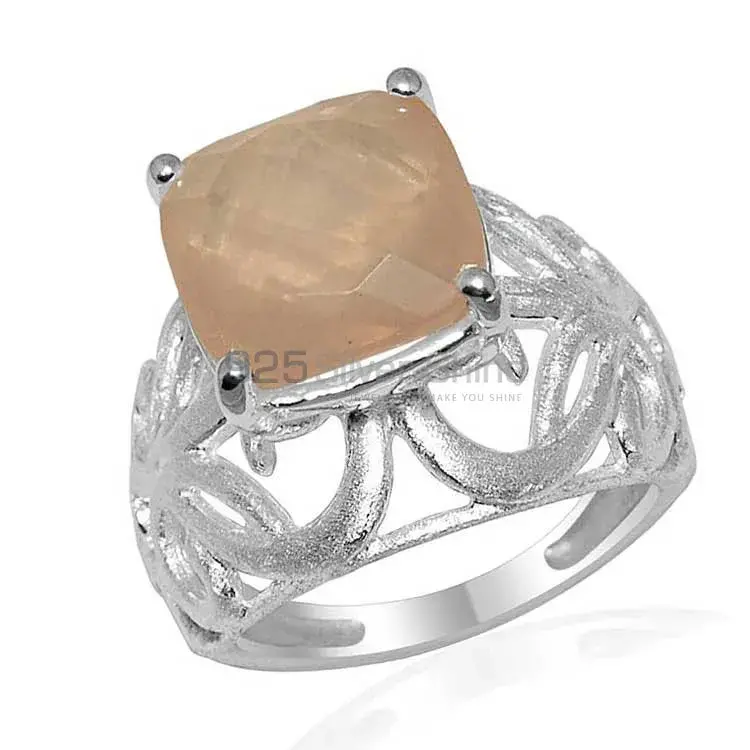 Natural Rose Quartz Gemstone Rings Wholesaler In 925 Sterling Silver Jewelry 925SR1630_0