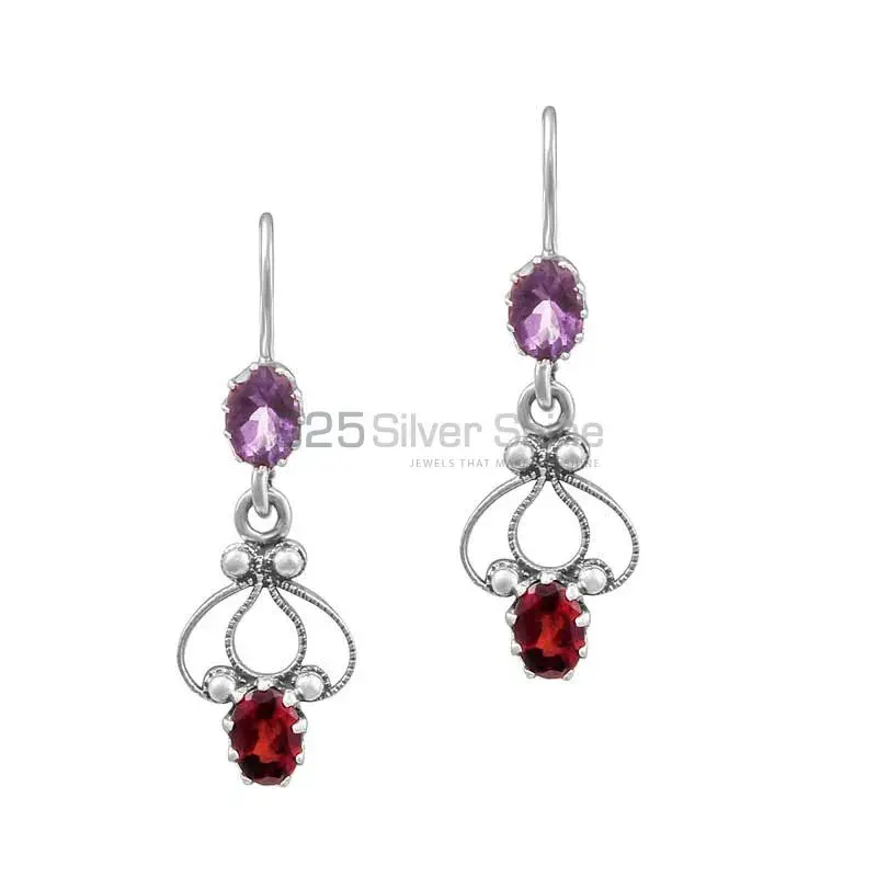 Natural Semi Precious Stone Handmade Earring In 925 Silver 925SE23