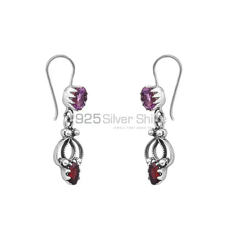Natural Semi Precious Stone Handmade Earring In 925 Silver 925SE23_1