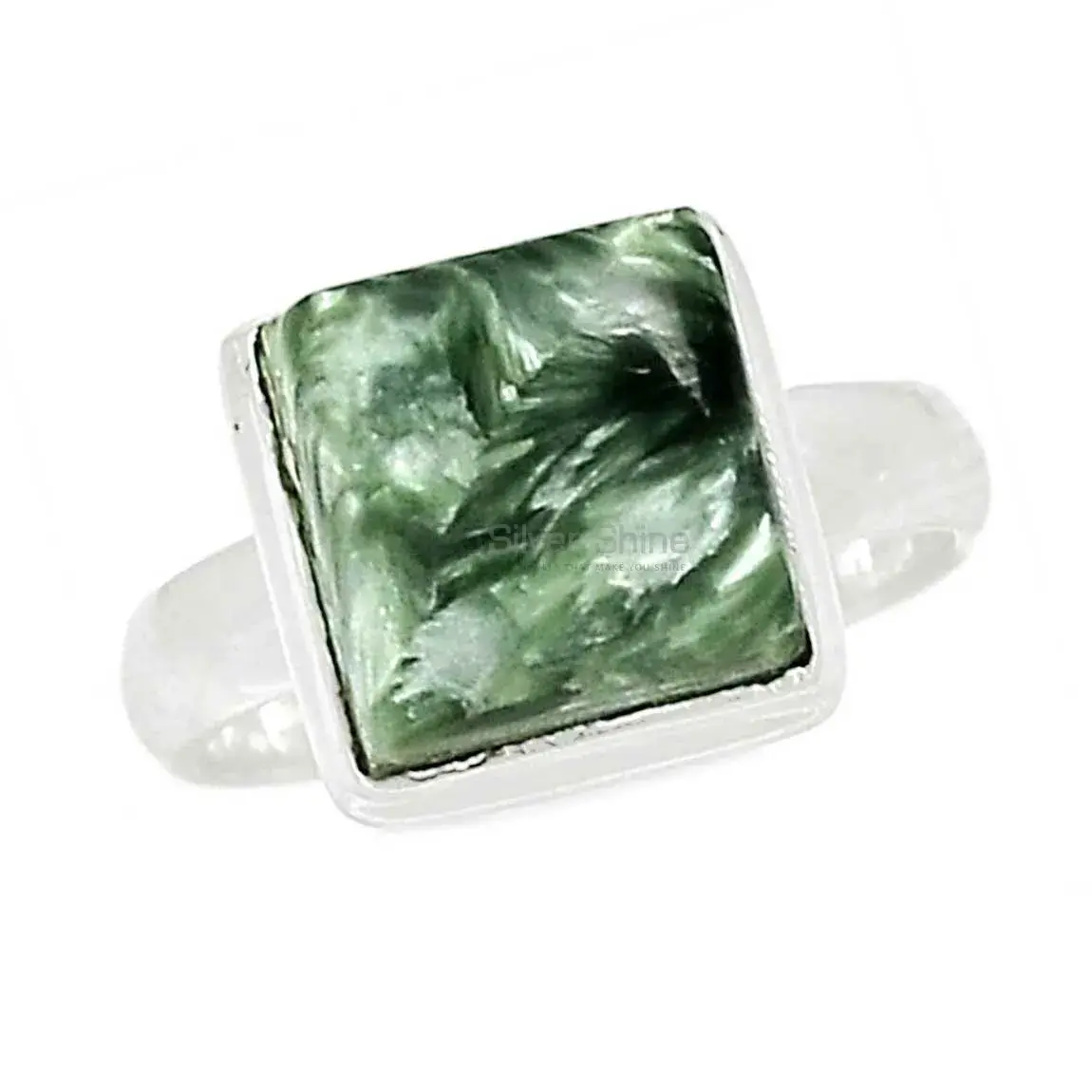 Natural Seraphinite Gemstone Ring In Sterling Silver 925SR2276