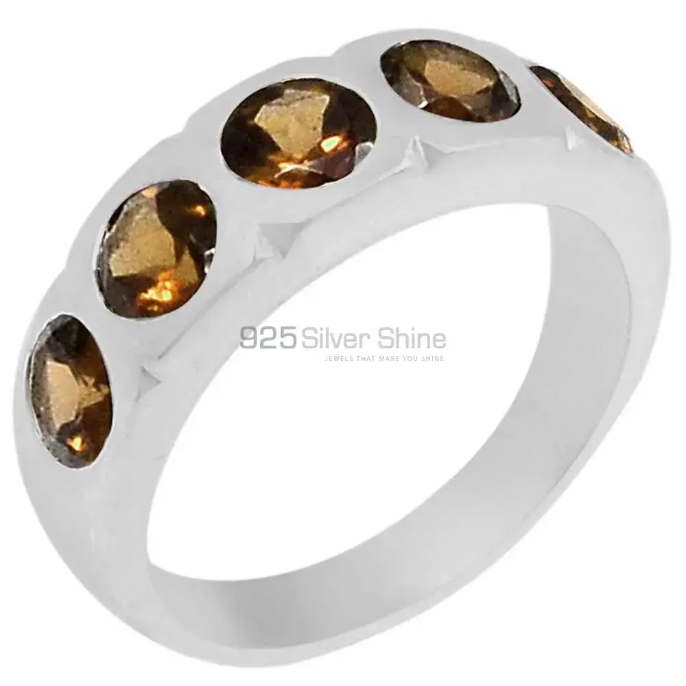 Natural Smoky Quartz Gemstone Handmade Ring In 925 Silver 925SR071-1