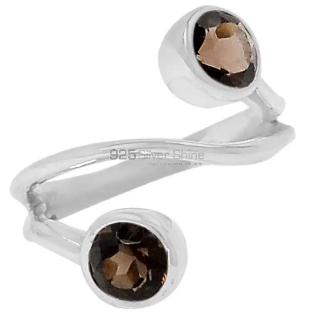Natural Smoky Quartz Gemstone Handmade Ring In 925 Silver 925SR090-5_0