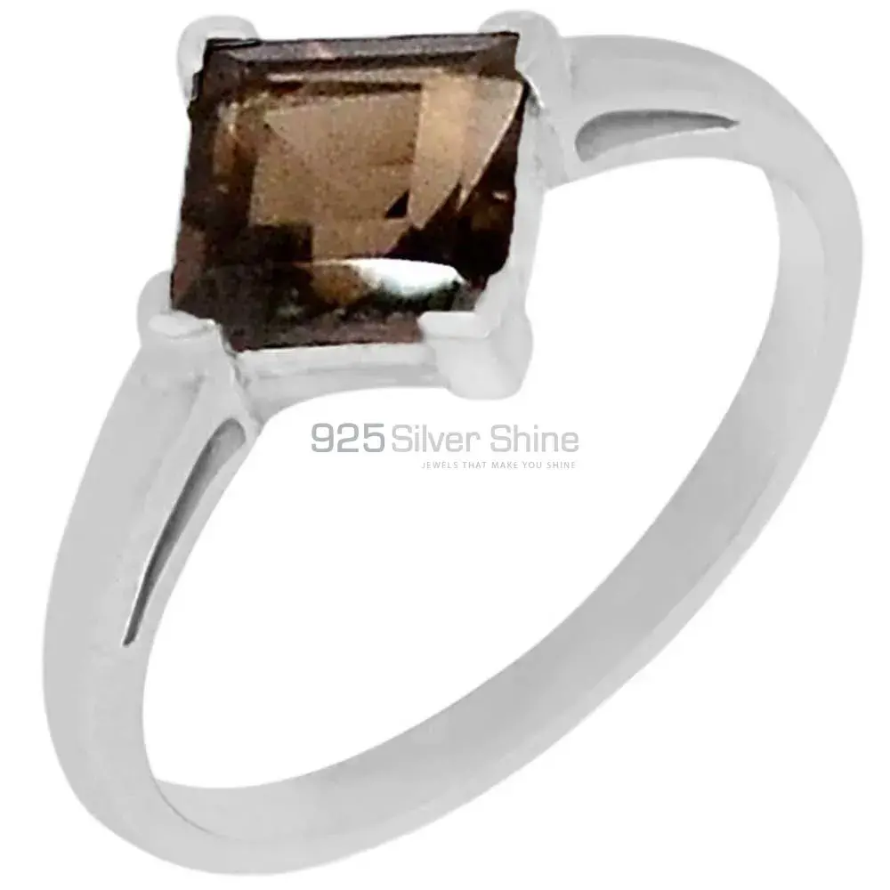 Natural Smoky Quartz Gemstone Ring In 925 Silver 925SR089-2