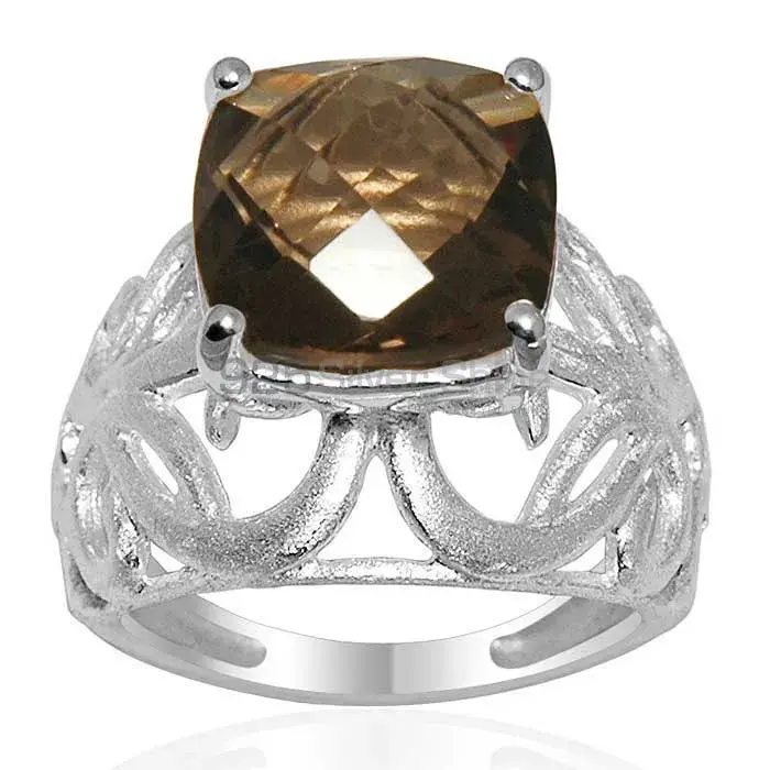 Natural Smoky Quartz Gemstone Rings In 925 Sterling Silver Jewelry 925SR1633_0