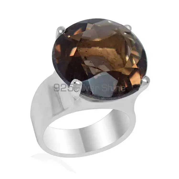 Natural Smoky Quartz Gemstone Rings Suppliers In 925 Sterling Silver Jewelry 925SR1937_0