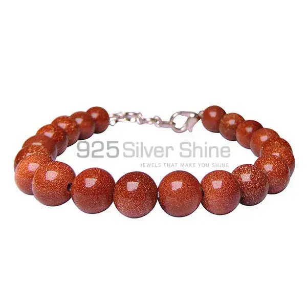 Natural Sunstone Gemstone Beads Bracelets 925BB228