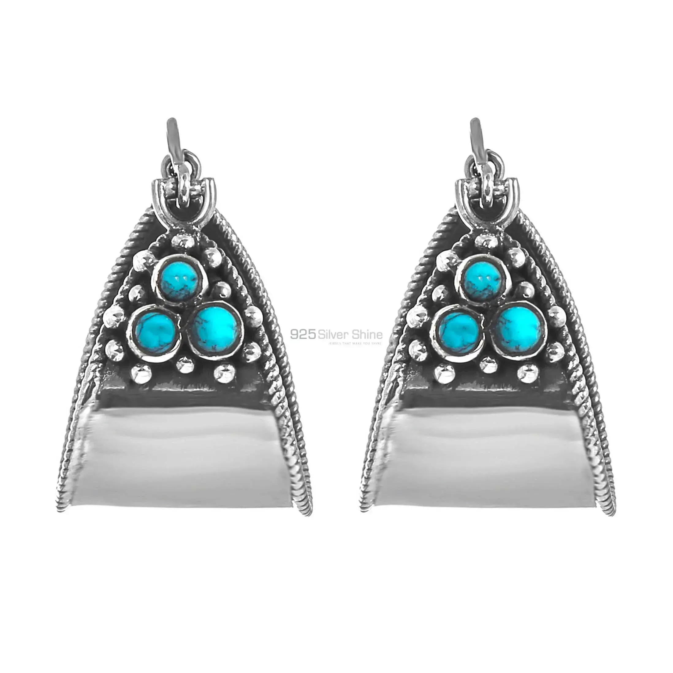 Natural Turquoise Gemstone Earring In 925 Sterling Silver Jewelry 925SE188_1