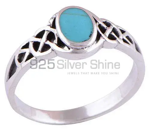 Natural Turquoise Gemstone Rings Suppliers In 925 Sterling Silver Jewelry 925SR2894