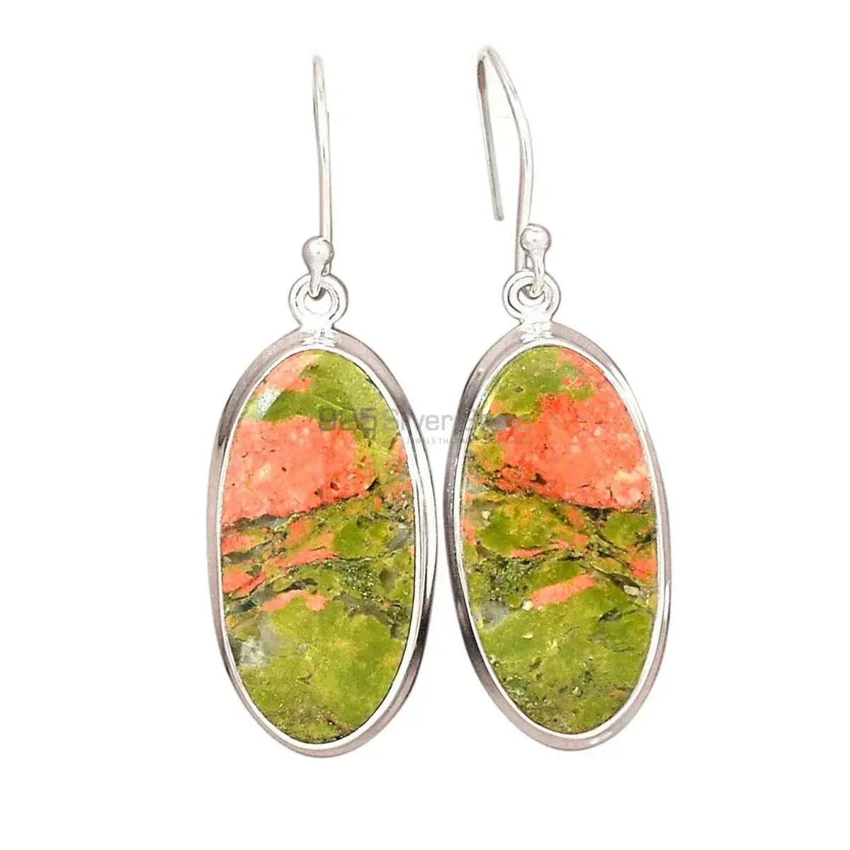 Natural Unakite Gemstone Earrings Wholesaler In 925 Sterling Silver Jewelry 925SE2600