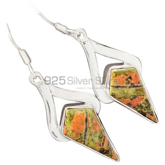 Natural Unakite Gemstone Earrings Wholesaler In 925 Sterling Silver Jewelry 925SE2600_0