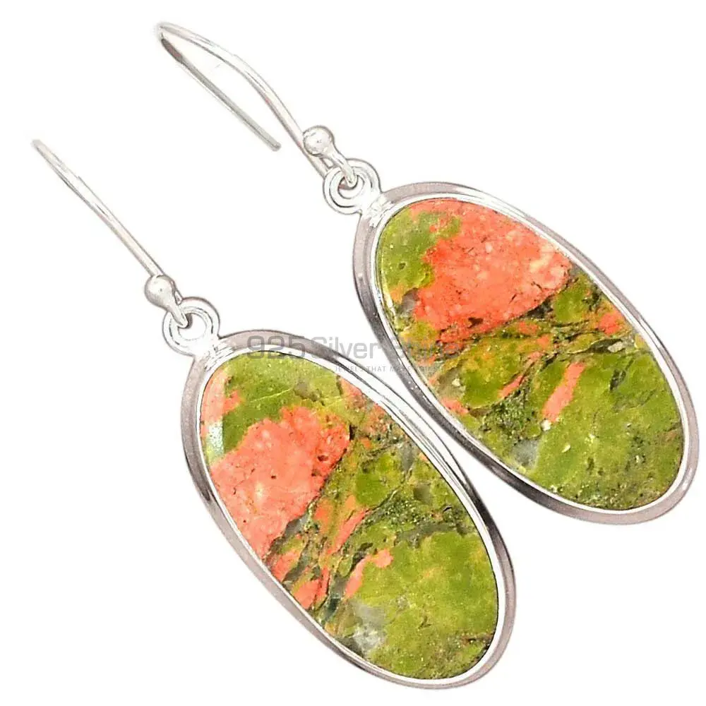 Natural Unakite Gemstone Earrings Wholesaler In 925 Sterling Silver Jewelry 925SE2600_2