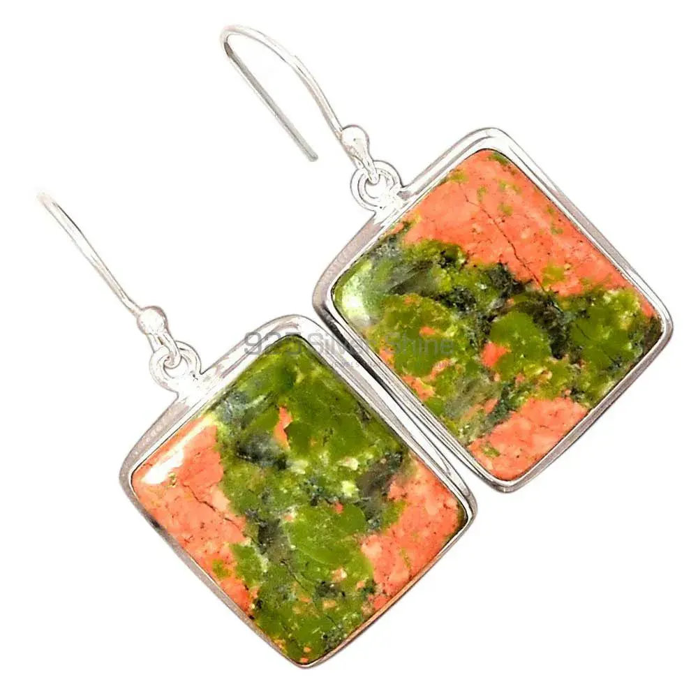 Natural Unakite Gemstone Earrings Wholesaler In 925 Sterling Silver Jewelry 925SE2600_4