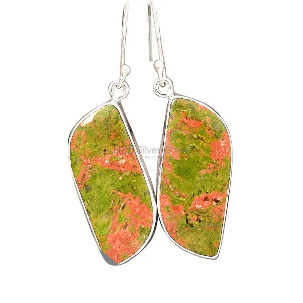 Natural Unakite Gemstone Earrings In 925 Sterling Silver Jewelry 925SE2600_9