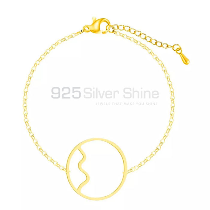 Natural Water Wave Minimalist Charm Bracelet In 925 Silver WWMB635_0