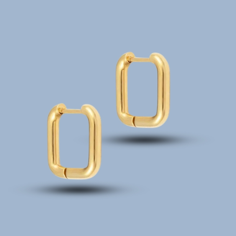 Octagon Shape Sterling Silver Helix hoops earrings