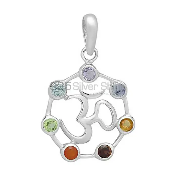 Om Chakra Pendant With 925 Sterling Silver Jewelry SSCP198_0