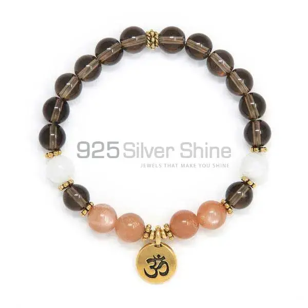 Om Charm Yoga Bracelets With Multi Stone 925BB252