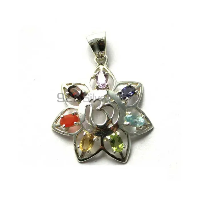 Om Designs Chakra Pendant With Sterling Silver Jewelry SSCP144