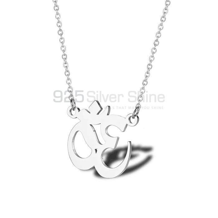 Om Symbol Handmade Necklace In Sterling Silver SMMN567