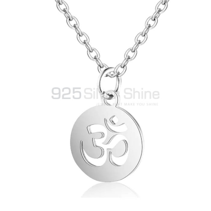 Om Symbol Pendant In Sterling Silver Necklace SMMN575