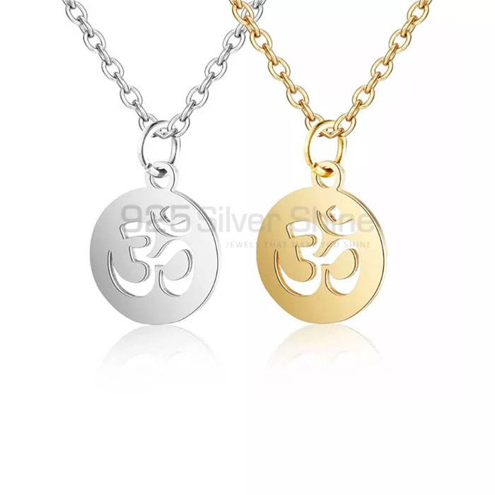 Om Symbol Pendant In Sterling Silver Necklace SMMN575_0