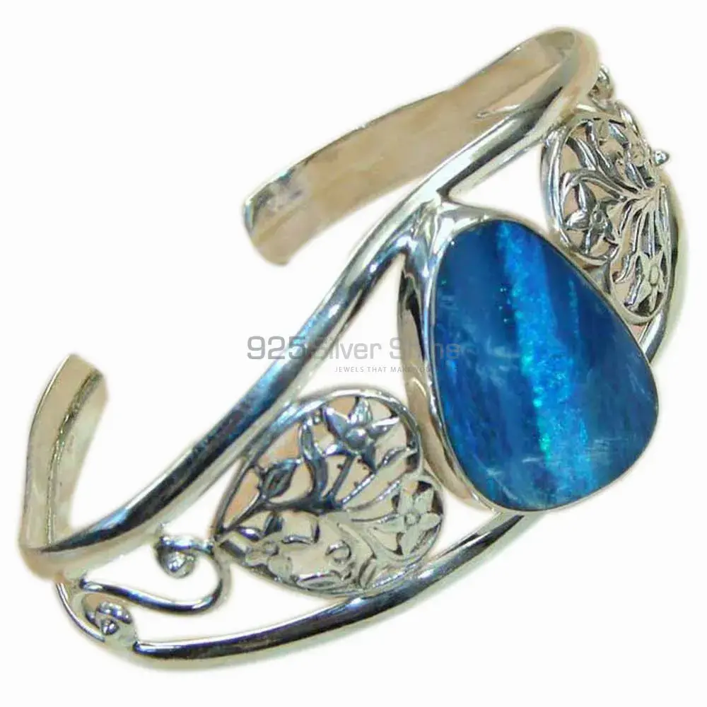 Online Natural Fire Opal Gemstone Bracelet In Sterling Silver Jewelry 925SSB184