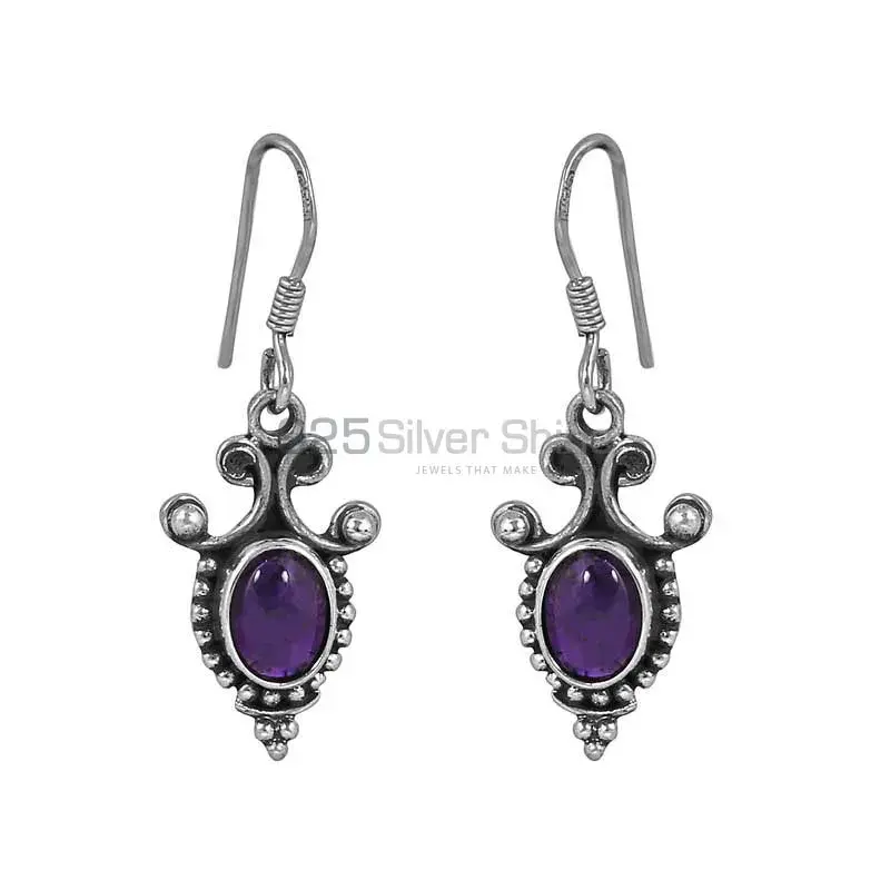 Online Wholesale Designer Amethyst Stone Earring In 925 Sterling Silver Jewelry 925SE33