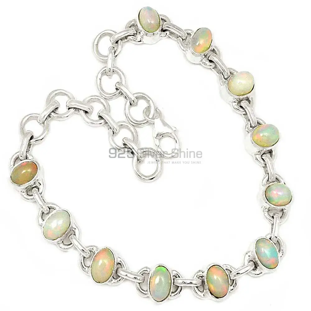 Opal Gemstone Handmade Bracelets In Solid Sterling Silver Jewelry 925SB309