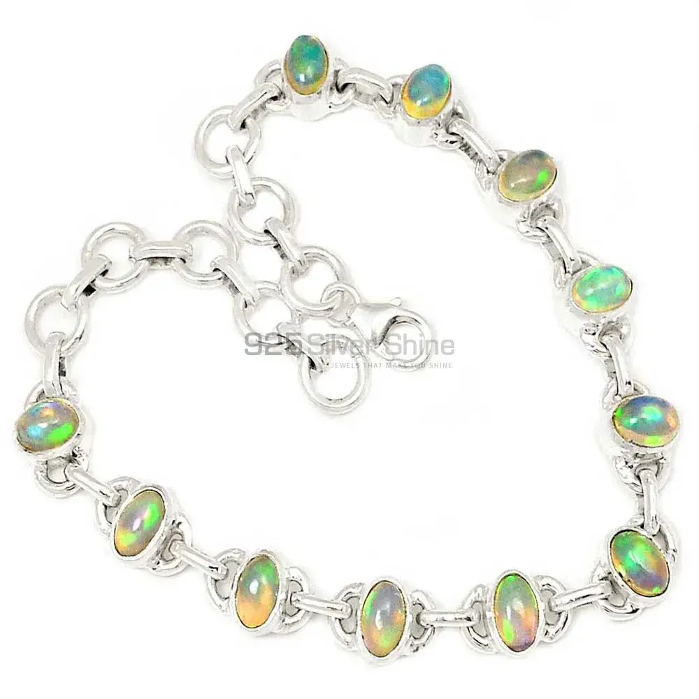 Opal Gemstone Handmade Bracelets In Solid Sterling Silver Jewelry 925SB309_0