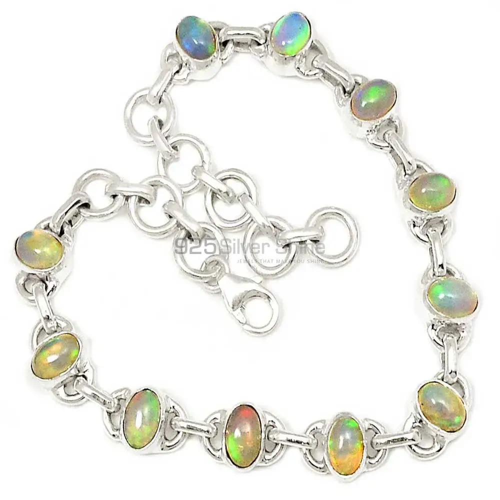 Opal Gemstone Handmade Bracelets In Solid Sterling Silver Jewelry 925SB309_1