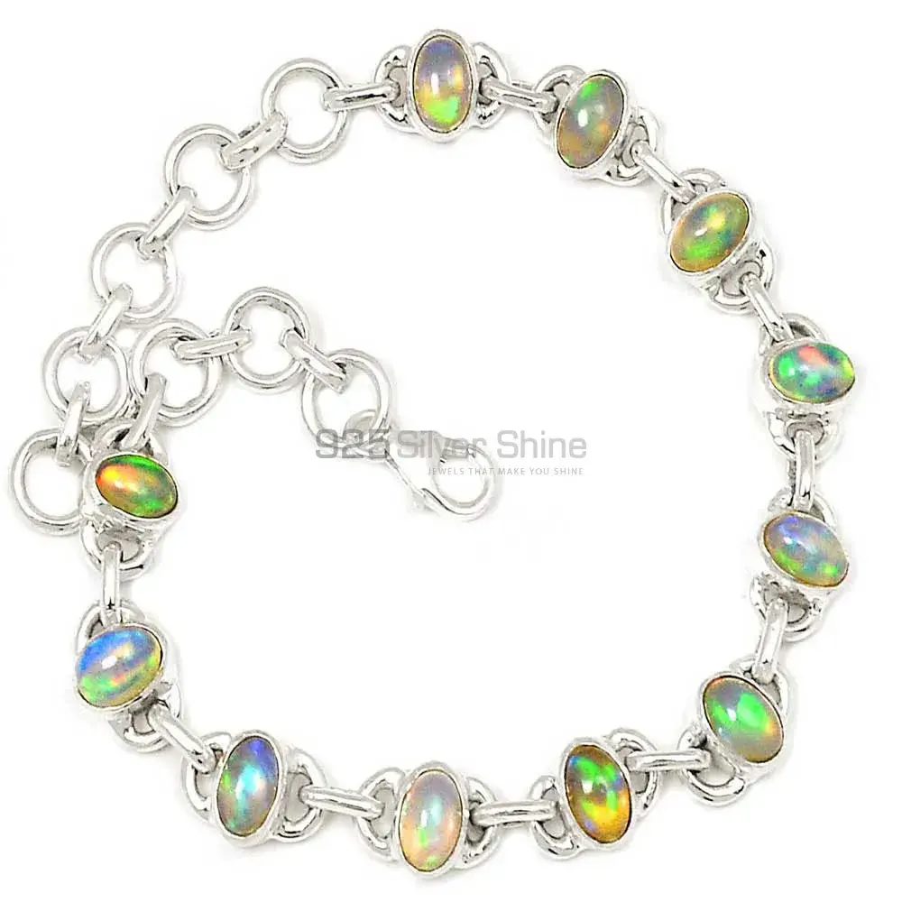 Opal Gemstone Handmade Bracelets In Solid Sterling Silver Jewelry 925SB309_2
