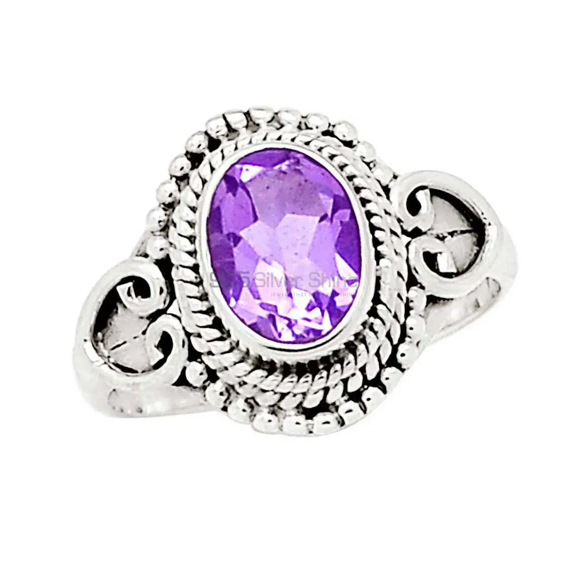 Sterling Silver Amethyst Rings Designer 925SR2369_0