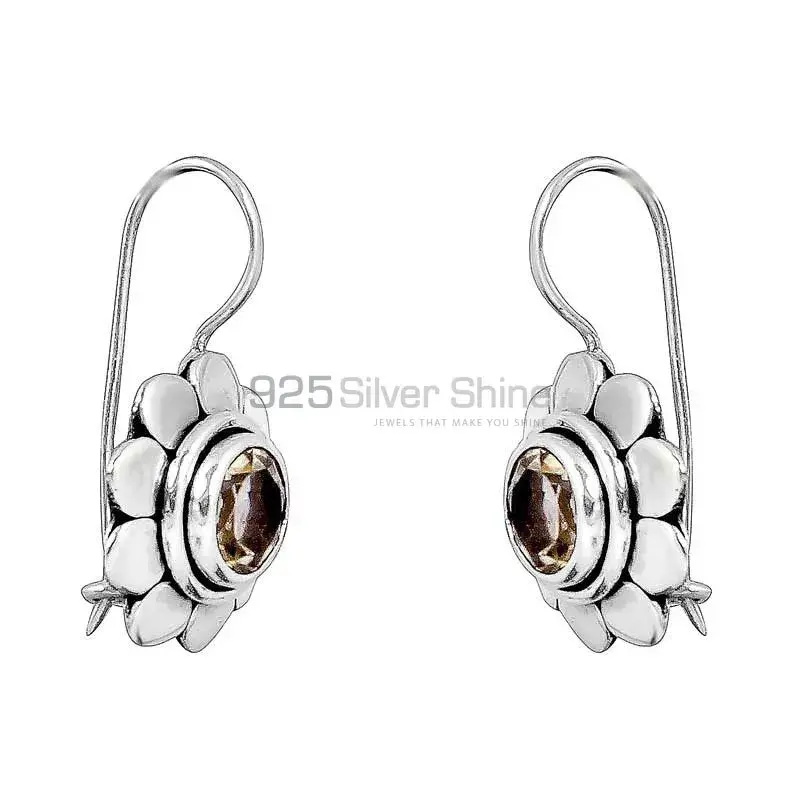 Original Citrine Semi Precious Gemstone Earring In 925 Sterling Silver Jewelry 925SE142_0
