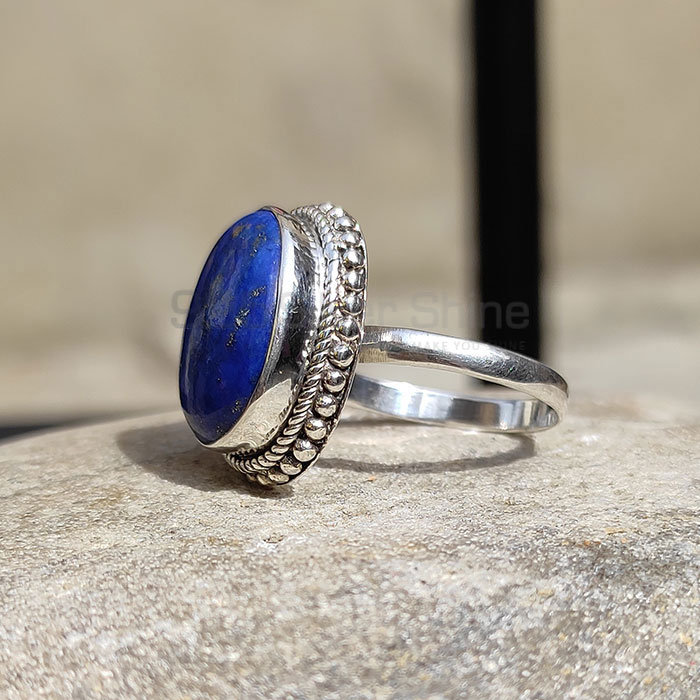 Oval Shape Lapis Lazuli Gemstone Ring In Sterling Silver SSR56_0