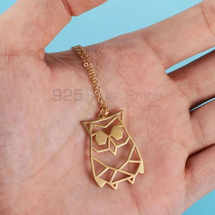 Owl Necklace, Animal Minimalist Necklace In 925 Sterling Silver AMN236_0
