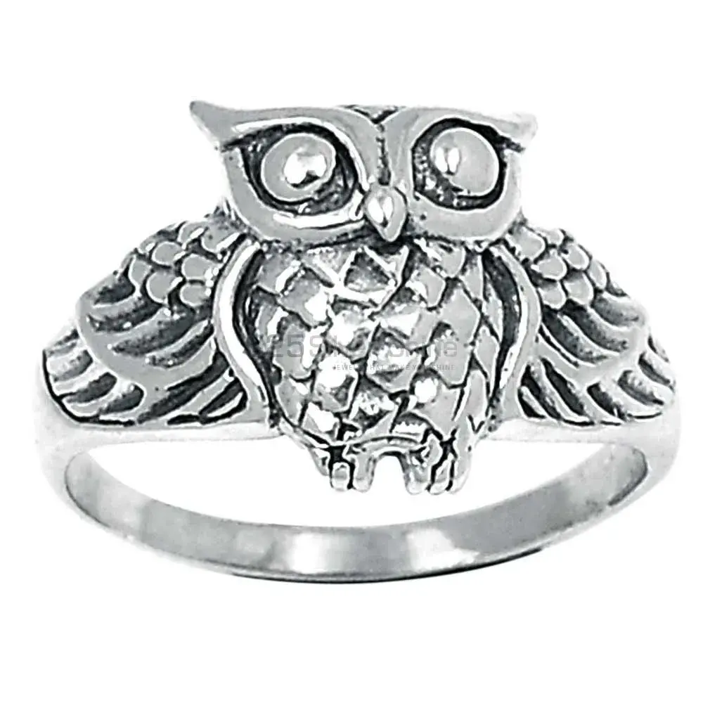Owl Plain Sterling Silver Rings Jewelry 925SR2260_0
