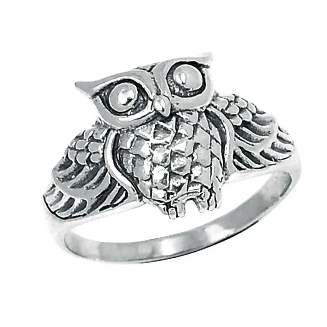 Owl Plain Sterling Silver Rings Jewelry 925SR2260_1