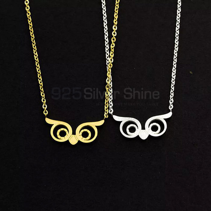 Owl Necklace, Animal Minimalist Necklace In 925 Sterling Silver AMN155_0