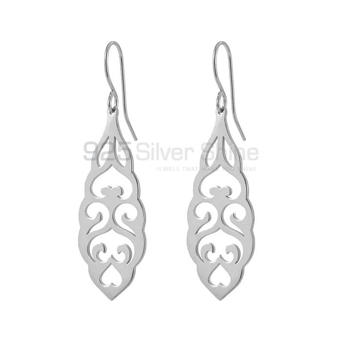 Pear Drop Shape Filigree Minimalist Earring In 925 Silver FGME164