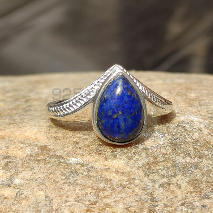 Pear Shape Lapis Lazuli Gemstone Ring In Sterling Silver SSR60