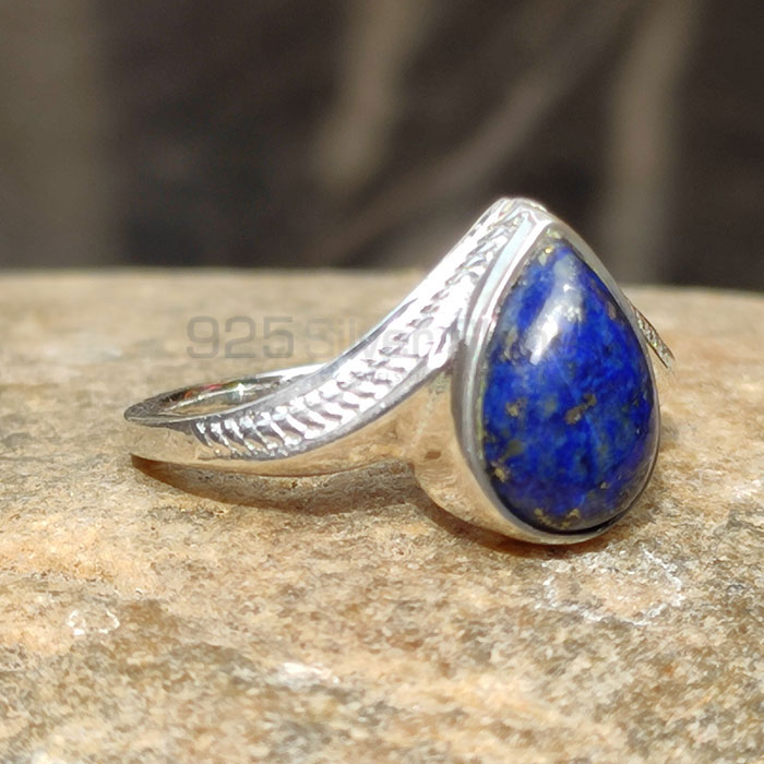 Pear Shape Lapis Lazuli Gemstone Ring In Sterling Silver SSR60_0